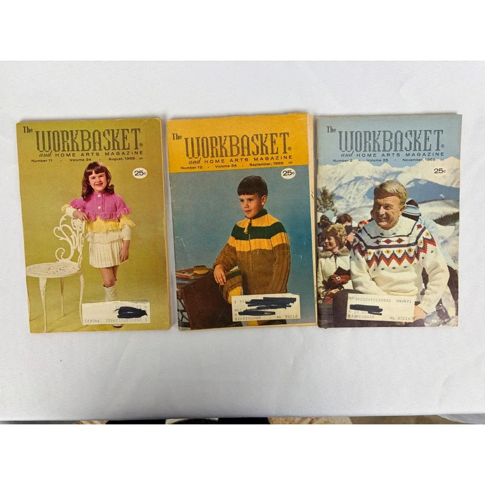 Vintage 1969‎ Workbasket Home Arts Magazine Lot of 10 Knitting Crochet Pattern